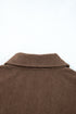 Textured Corduroy Button Zip Up Lapel Collar Jacket