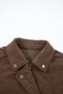 Textured Corduroy Button Zip Up Lapel Collar Jacket
