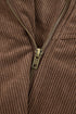 Textured Corduroy Button Zip Up Lapel Collar Jacket