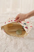 Textured Corduroy Heart Print Cosmetic Pouch