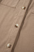 Textured Corduroy Hooded Drawstring Pocket Casual Jacket
