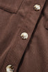 Textured Corduroy Hooded Drawstring Pocket Casual Jacket