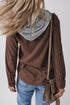 Textured Corduroy Hooded Drawstring Pocket Casual Jacket