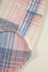 Textured Corduroy Patchwork Chest Pocket Plaid Shacket