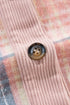 Textured Corduroy Patchwork Chest Pocket Plaid Shacket