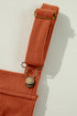 Textured Corduroy Square Neck Pocketed Overall Mini Dress