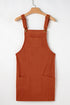 Textured Corduroy Square Neck Pocketed Overall Mini Dress