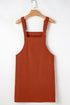 Textured Corduroy Square Neck Pocketed Overall Mini Dress
