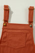 Textured Corduroy Square Neck Pocketed Overall Mini Dress