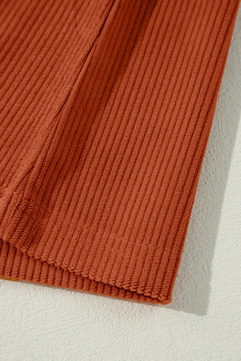 Textured Corduroy Square Neck Pocketed Overall Mini Dress