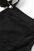 Textured Corduroy Square Neck Pocketed Overall Mini Dress