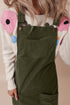 Textured Corduroy Square Neck Pocketed Overall Mini Dress