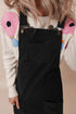 Textured Corduroy Square Neck Pocketed Overall Mini Dress