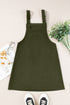 Textured Corduroy Square Neck Pocketed Overall Mini Dress