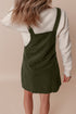 Textured Corduroy Square Neck Pocketed Overall Mini Dress