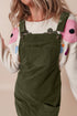 Textured Corduroy Square Neck Pocketed Overall Mini Dress