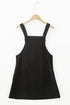 Textured Corduroy Square Neck Pocketed Overall Mini Dress