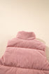 Textured Corduroy Stand Neck Zipped Puffer Vest