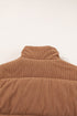 Textured Corduroy Stand Neck Zipped Puffer Vest