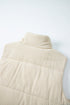 Textured Corduroy Stand Neck Zipped Puffer Vest