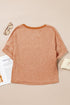 Textured Cotton Dolman Sleeve Studded Heart Graphic Top