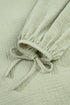 Textured Cotton Gauze Ruffle Trim Tie Front Blouse