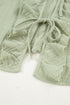 Textured Cotton Gauze Ruffle Trim Tie Front Blouse