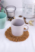 Textured Cotton Macrame Spiral Round Fringe Coaster