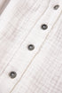 Textured Cotton Short Sleeve Button Up Frayed Edge Blouse