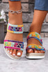 Textured Crochet Knit Dual Band Wedge Slippers