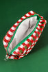Textured Crochet Knit Square Zipper Cosmetic Makeup Bag