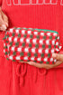 Textured Crochet Knit Square Zipper Cosmetic Makeup Bag