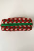 Textured Crochet Knit Square Zipper Cosmetic Makeup Bag