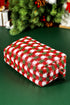 Textured Crochet Knit Square Zipper Cosmetic Makeup Bag
