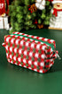 Textured Crochet Knit Square Zipper Cosmetic Makeup Bag
