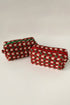 Textured Crochet Knit Square Zipper Cosmetic Makeup Bag