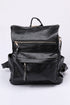 Textured Crochet Strap Smooth Vegan Leather Everyday Backpack
