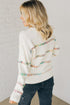 Textured Cross Stitch Detail Crew Neck Pullover Sweater