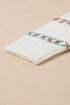 Textured Cross Stitch Detail Crew Neck Pullover Sweater