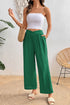 Textured Crossover Waist Relaxed Fit Flowy Pants