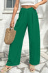 Textured Crossover Waist Relaxed Fit Flowy Pants