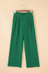 Textured Crossover Waist Relaxed Fit Flowy Pants