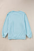 Textured Diagonal Stripe Accent Crew Neck Sweatshirt