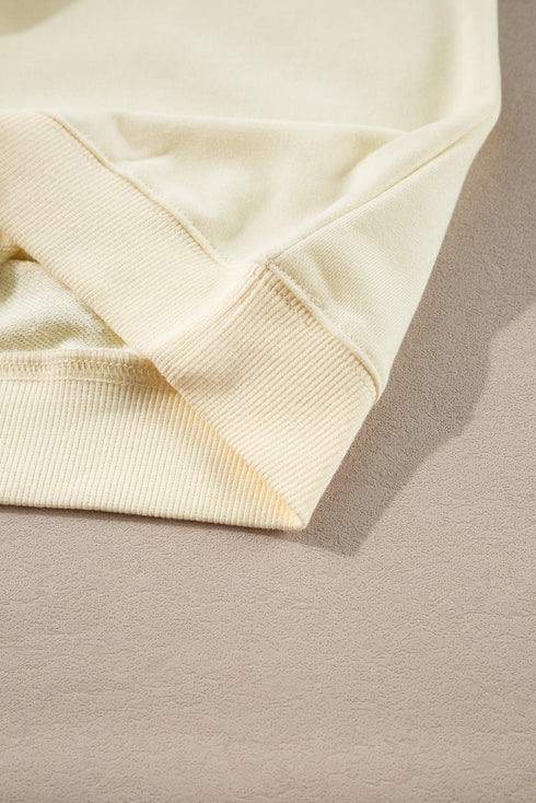Textured Diagonal Stripe Accent Crew Neck Sweatshirt
