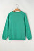 Textured Diagonal Stripe Accent Crew Neck Sweatshirt