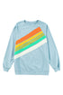Textured Diagonal Stripe Accent Crew Neck Sweatshirt
