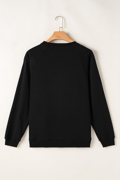 Textured Diagonal Stripe Accent Crew Neck Sweatshirt