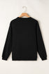 Textured Diagonal Stripe Accent Crew Neck Sweatshirt