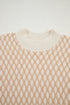 Textured Diamond Lattice Mock Neck Pullover Sweater