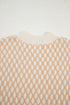 Textured Diamond Lattice Mock Neck Pullover Sweater